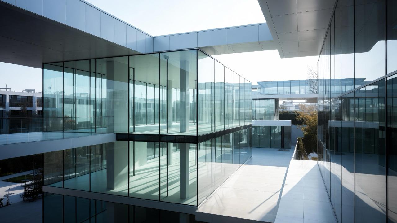 Residencia con fachada de vidrio